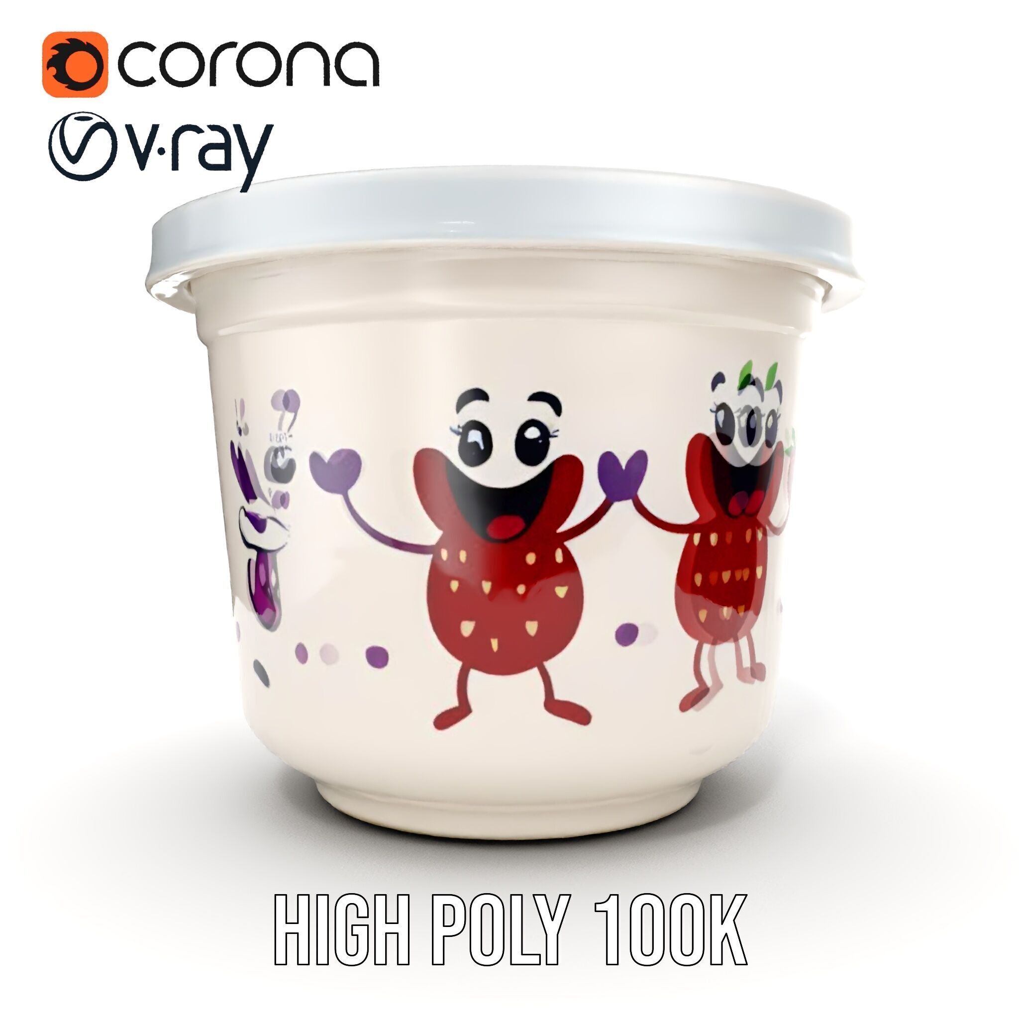 Decorative Fruit Characters Model Pack Low-poly 3D model_20