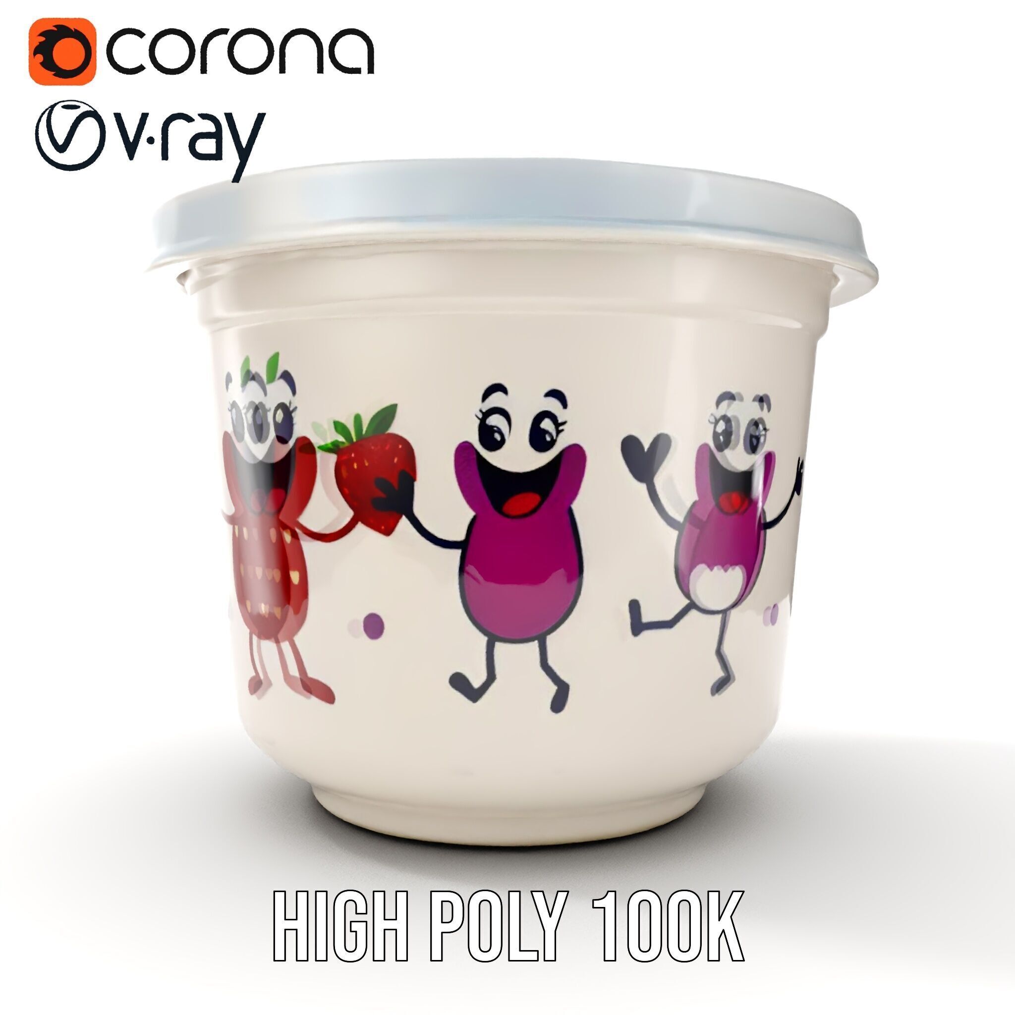 Decorative Fruit Characters Model Pack Low-poly 3D model_10