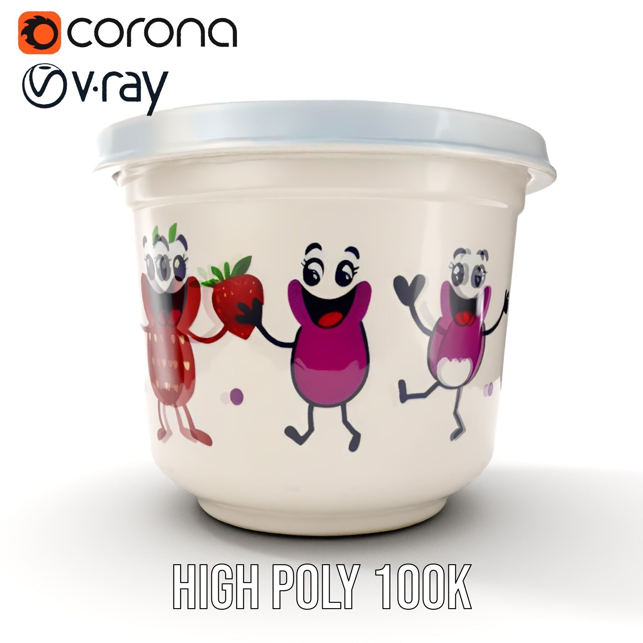 Decorative Fruit Characters Model Pack Low-poly 3D model_37