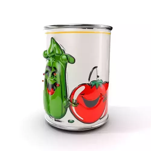 Cartoon Vegetable Can Packaging D model pack Low-poly 3D model
