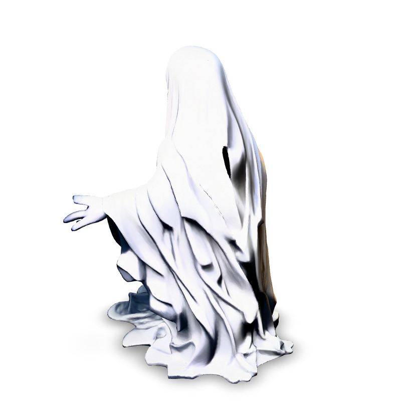Realistic Kneeling Ghost 3D Model Low-poly 3D model_4
