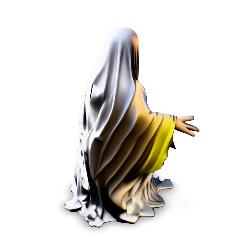Realistic Kneeling Ghost 3D Model Low-poly 3D model_5