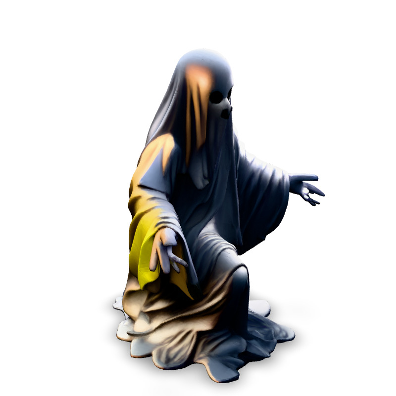 Realistic Kneeling Ghost 3D Model Low-poly 3D model_2