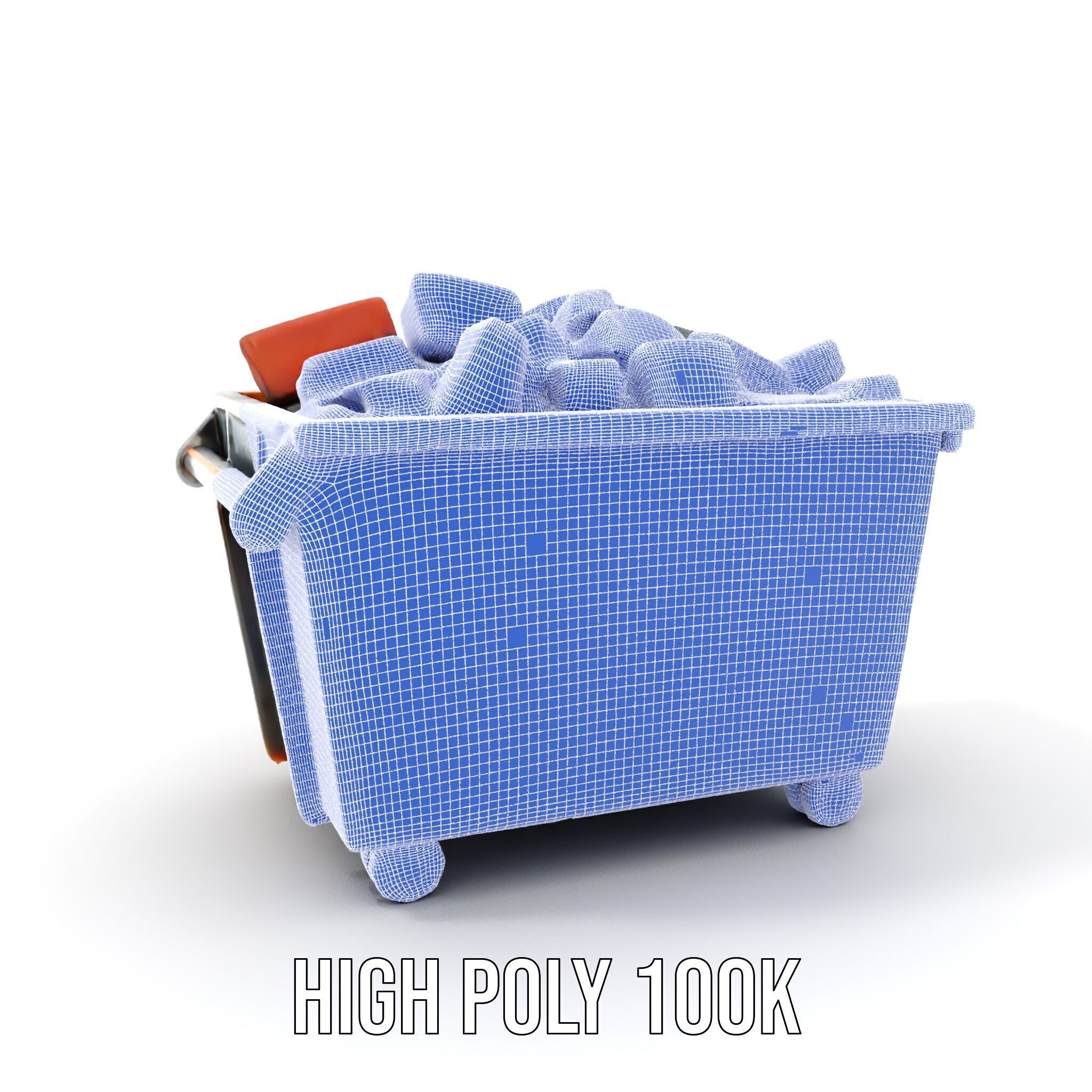 Industrial Dumpster with Bricks Model Pack Low-poly 3D model_4
