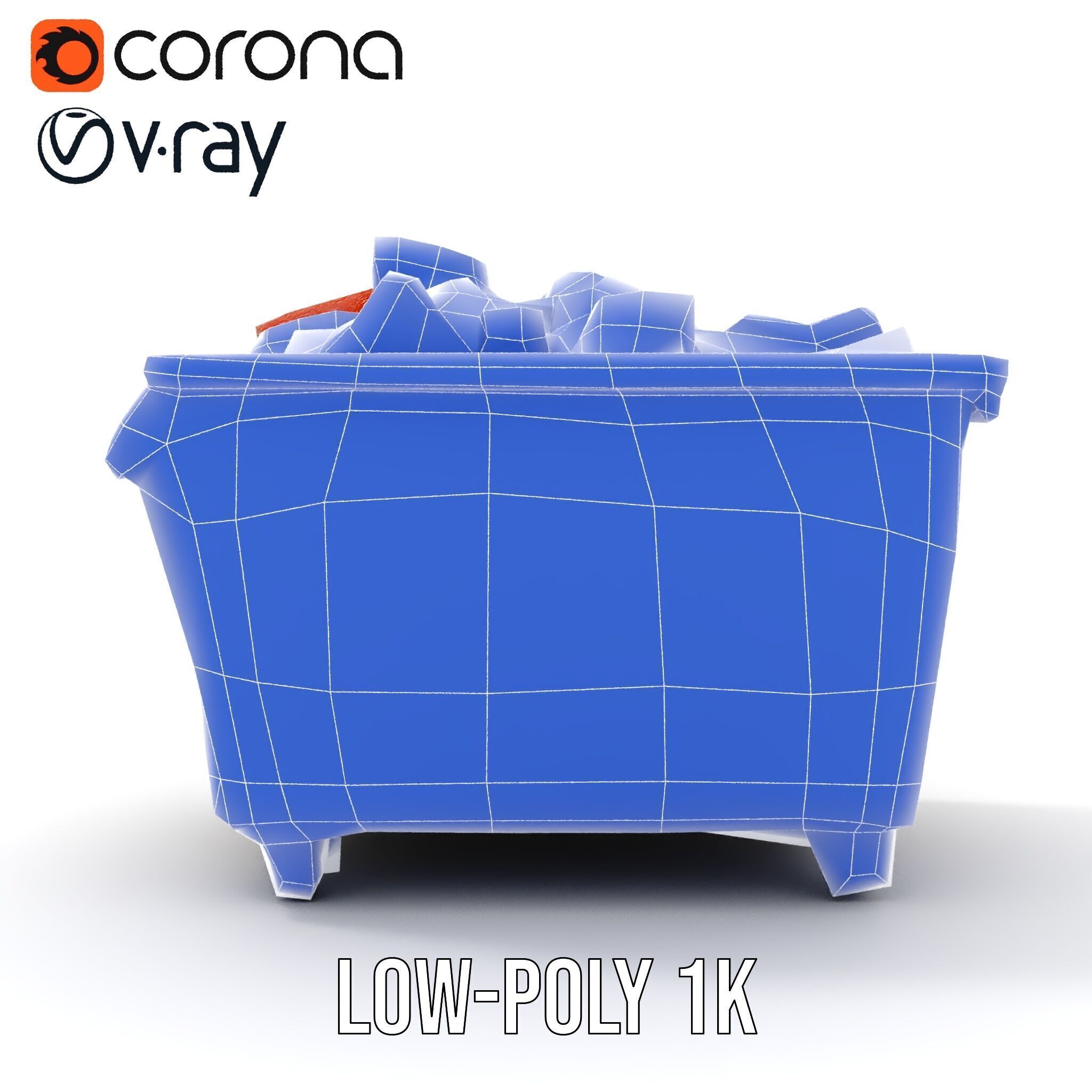 Industrial Dumpster with Bricks Model Pack Low-poly 3D model_29