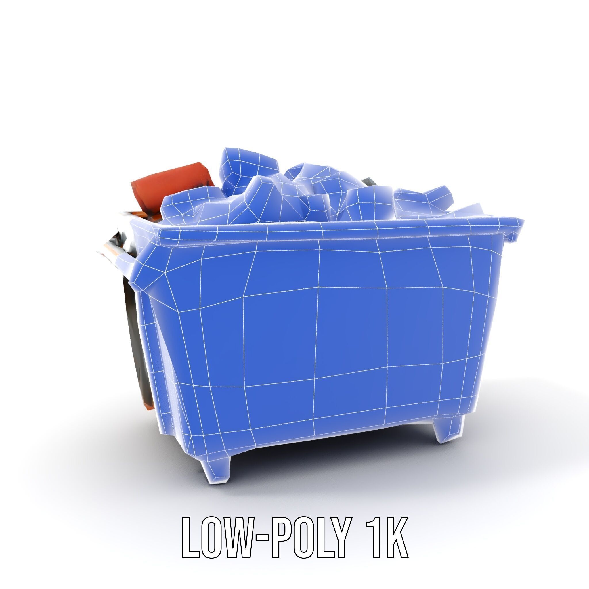 Industrial Dumpster with Bricks Model Pack Low-poly 3D model_16