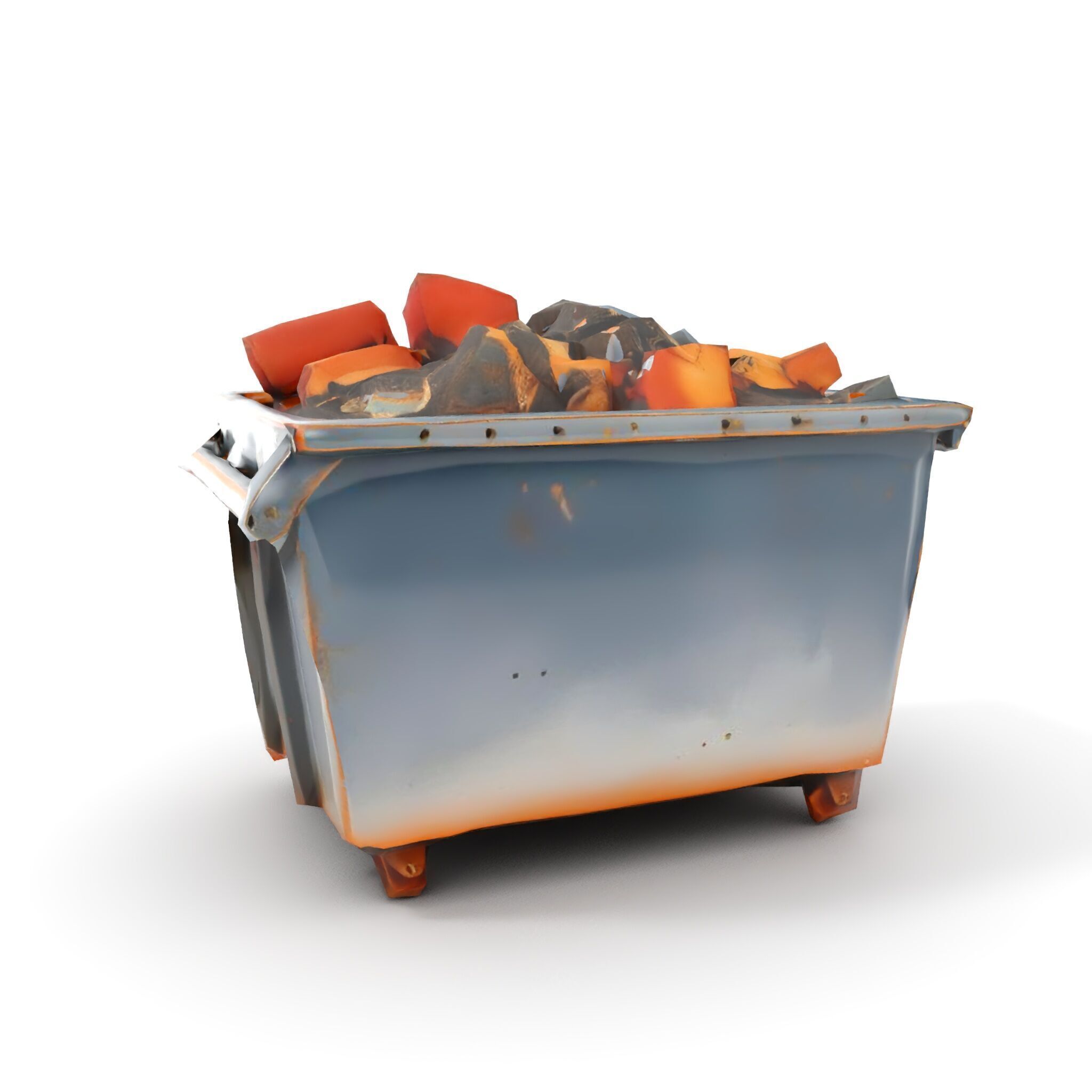 Industrial Dumpster with Bricks Model Pack Low-poly 3D model_7