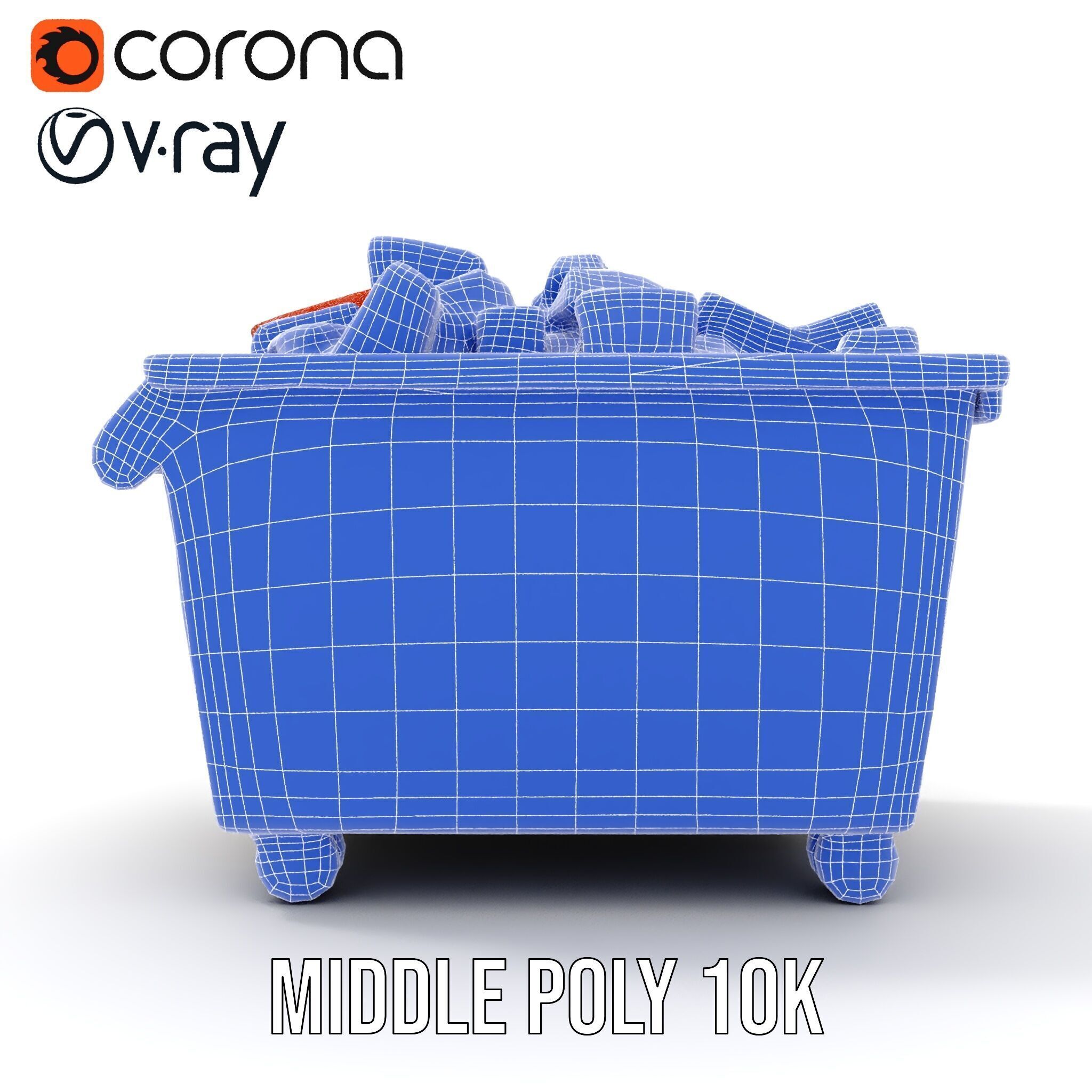 Industrial Dumpster with Bricks Model Pack Low-poly 3D model_22