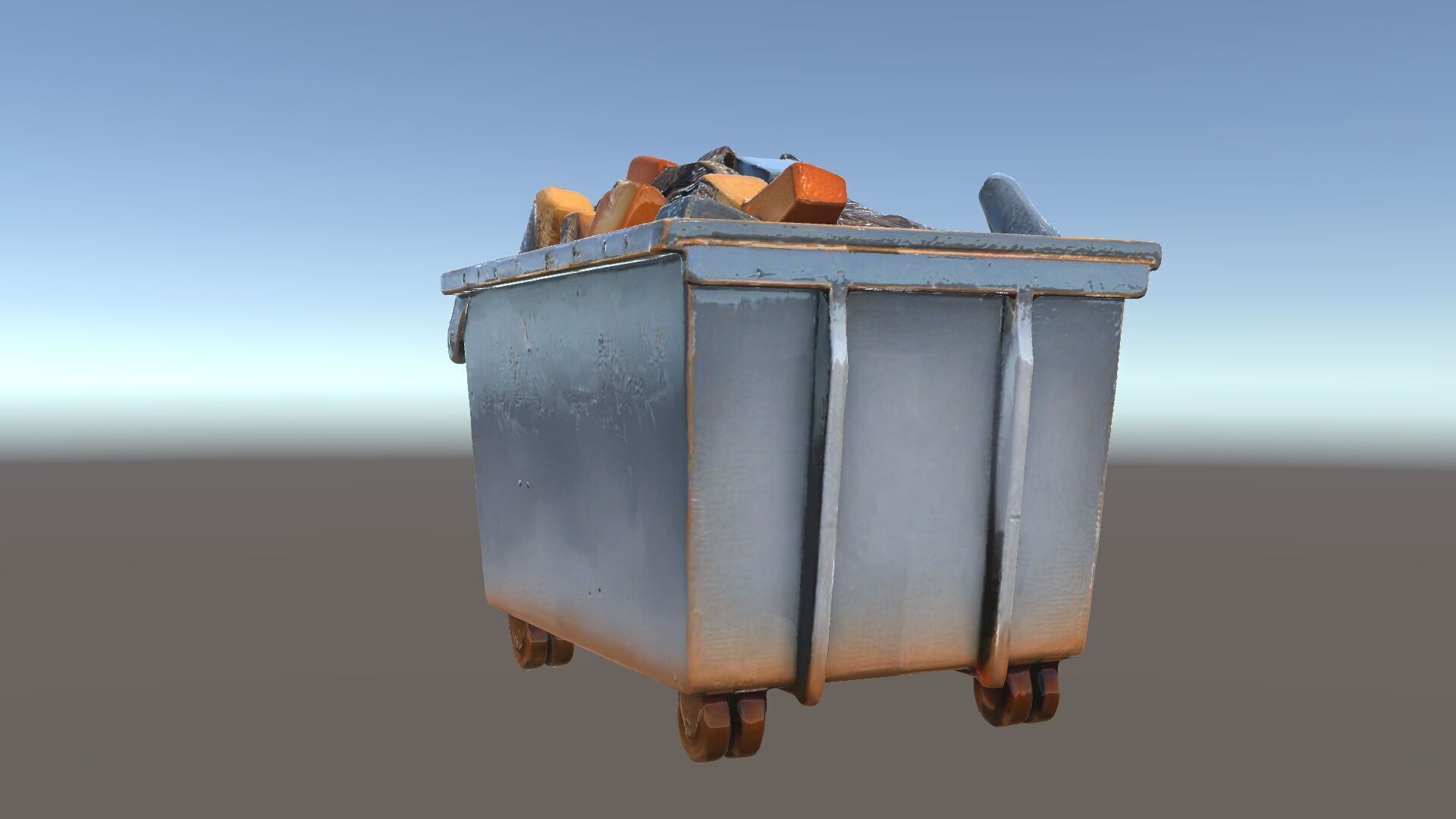 Industrial Dumpster with Bricks Model Pack Low-poly 3D model_5