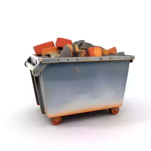Industrial Dumpster with Bricks Model Pack Low-poly 3D model