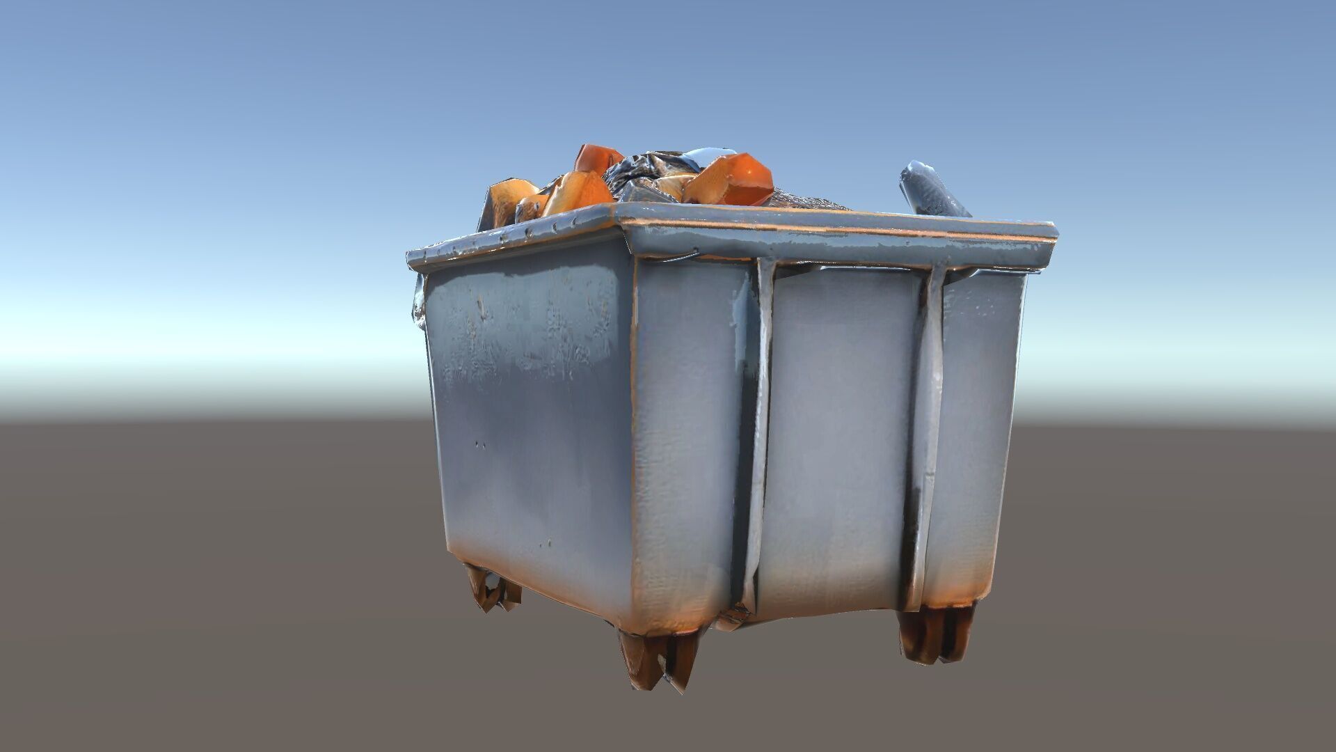 Industrial Dumpster with Bricks Model Pack Low-poly 3D model_34