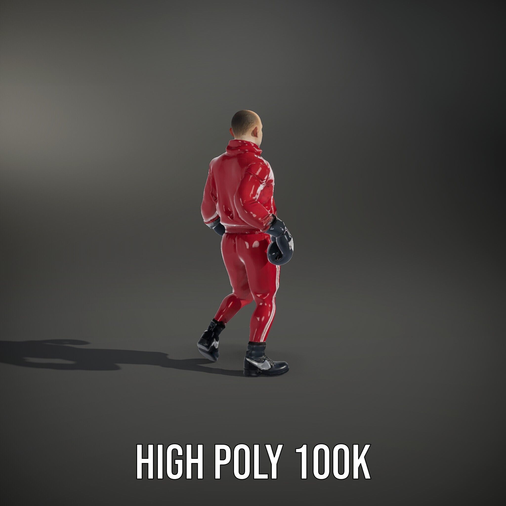 Boxer in Red Tracksuit  Rigged and Animated D Character Model Low-poly 3D model_14