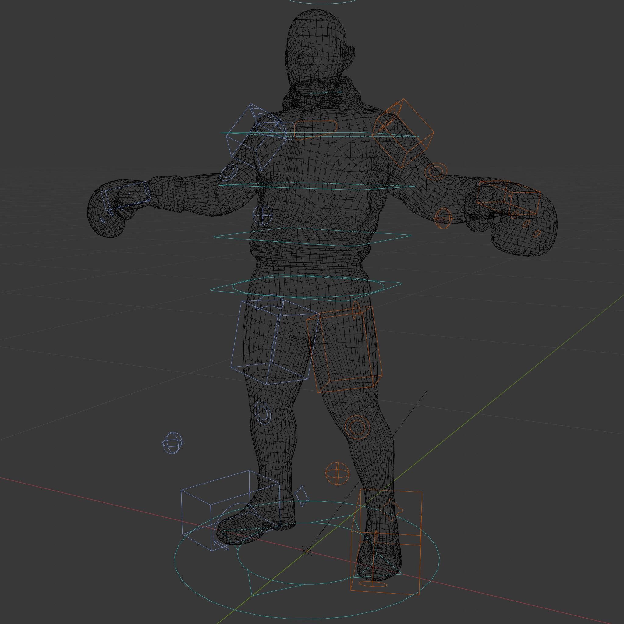 Boxer in Red Tracksuit  Rigged and Animated D Character Model Low-poly 3D model_9