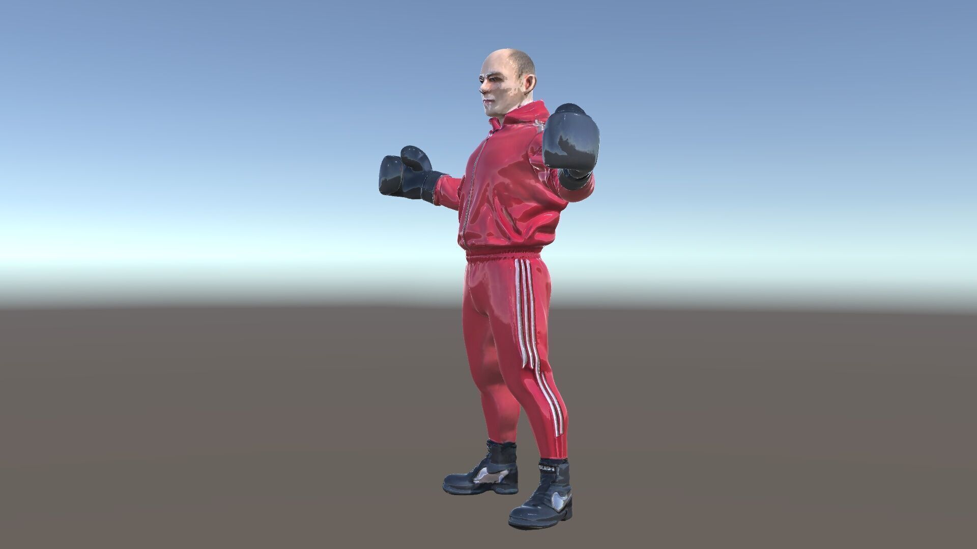 Boxer in Red Tracksuit  Rigged and Animated D Character Model Low-poly 3D model_5