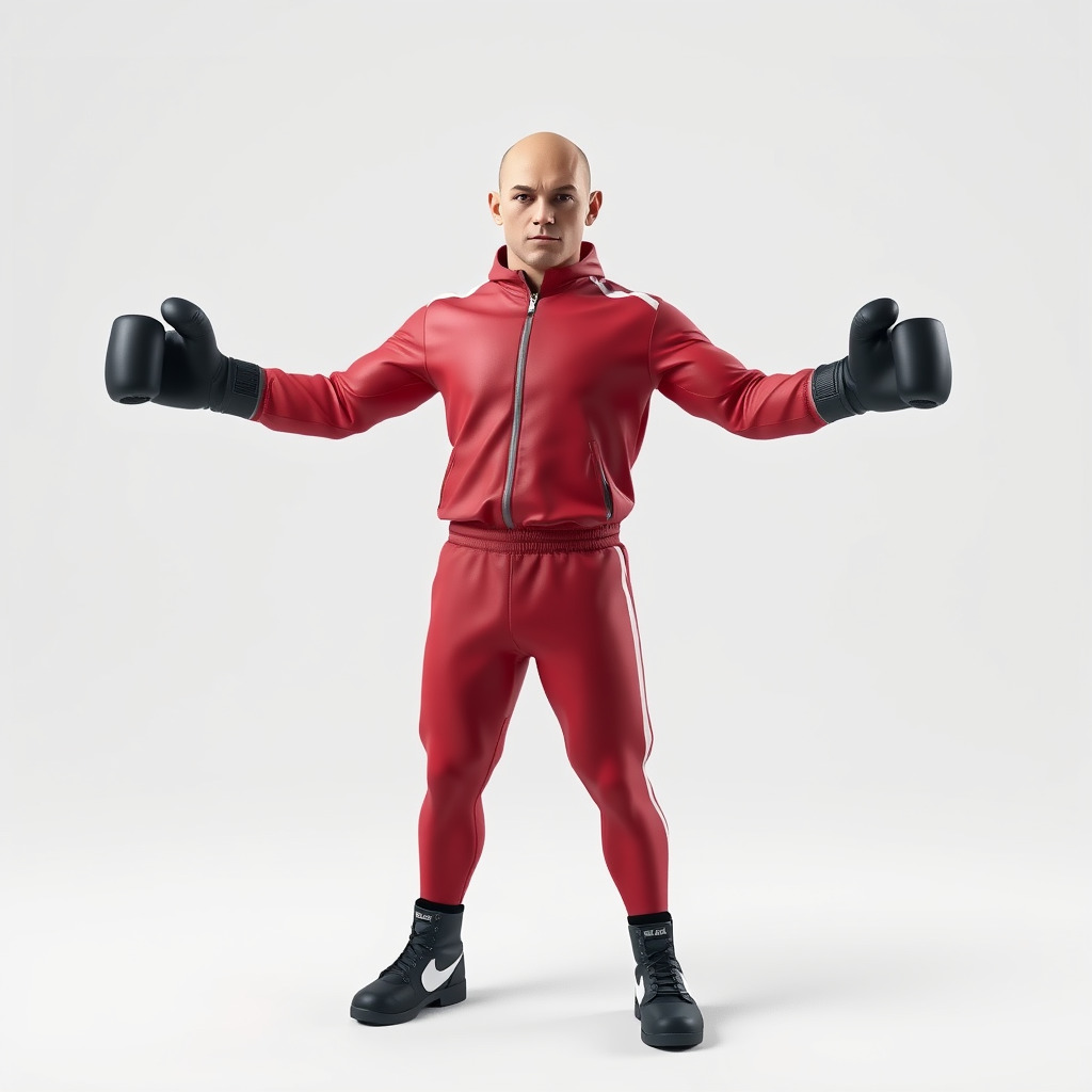 Boxer in Red Tracksuit  Rigged and Animated D Character Model Low-poly 3D model_2