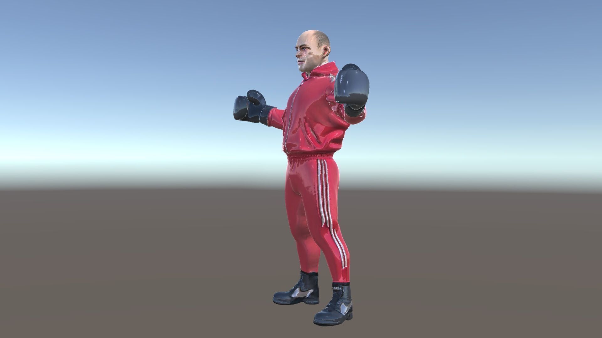 Boxer in Red Tracksuit  Rigged and Animated D Character Model Low-poly 3D model_39