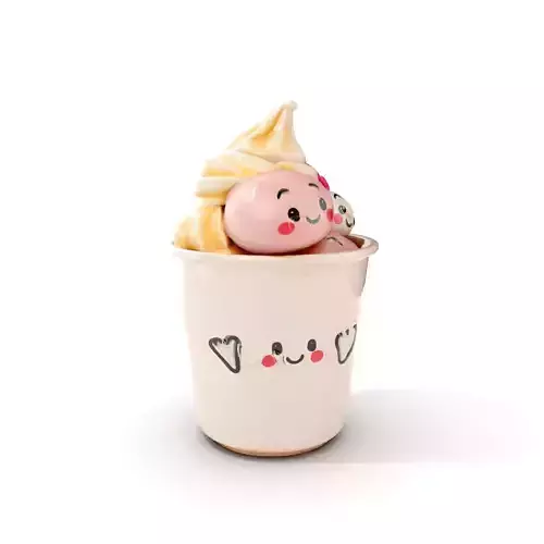 Cute Ice Cream Characters Model Pack Low-poly 3D model