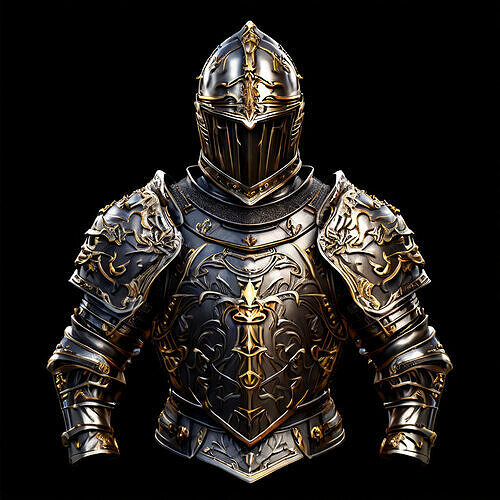 Ornate Knight Armor GameReady 3D Model Low-poly 3D model