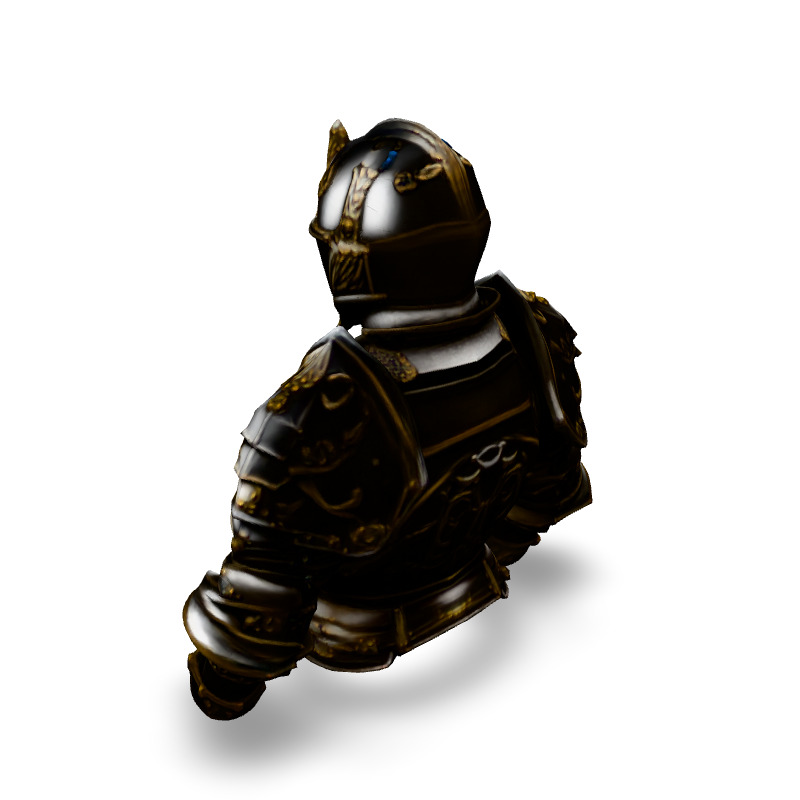 Ornate Knight Armor GameReady 3D Model Low-poly 3D model_4