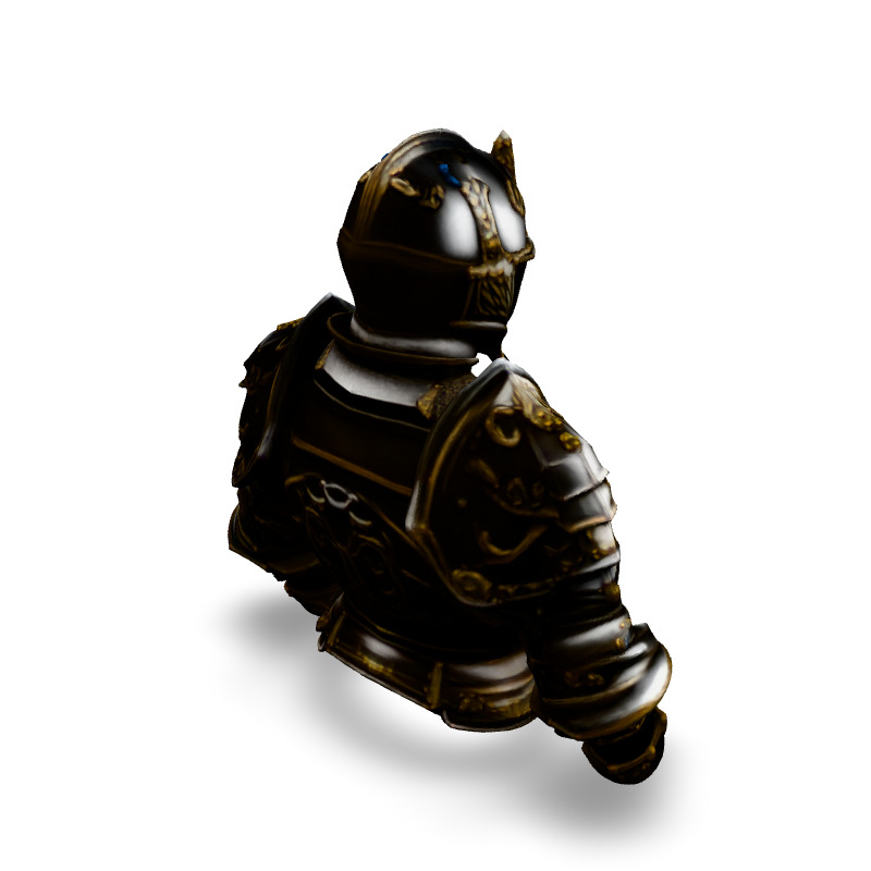 Ornate Knight Armor GameReady 3D Model Low-poly 3D model_5