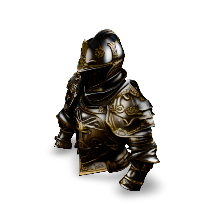 Ornate Knight Armor GameReady 3D Model Low-poly 3D model_1