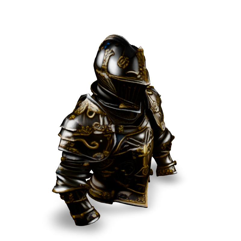 Ornate Knight Armor GameReady 3D Model Low-poly 3D model_2