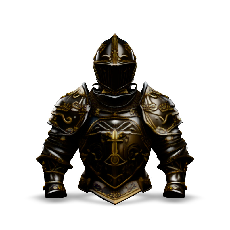Ornate Knight Armor GameReady 3D Model Low-poly 3D model_3