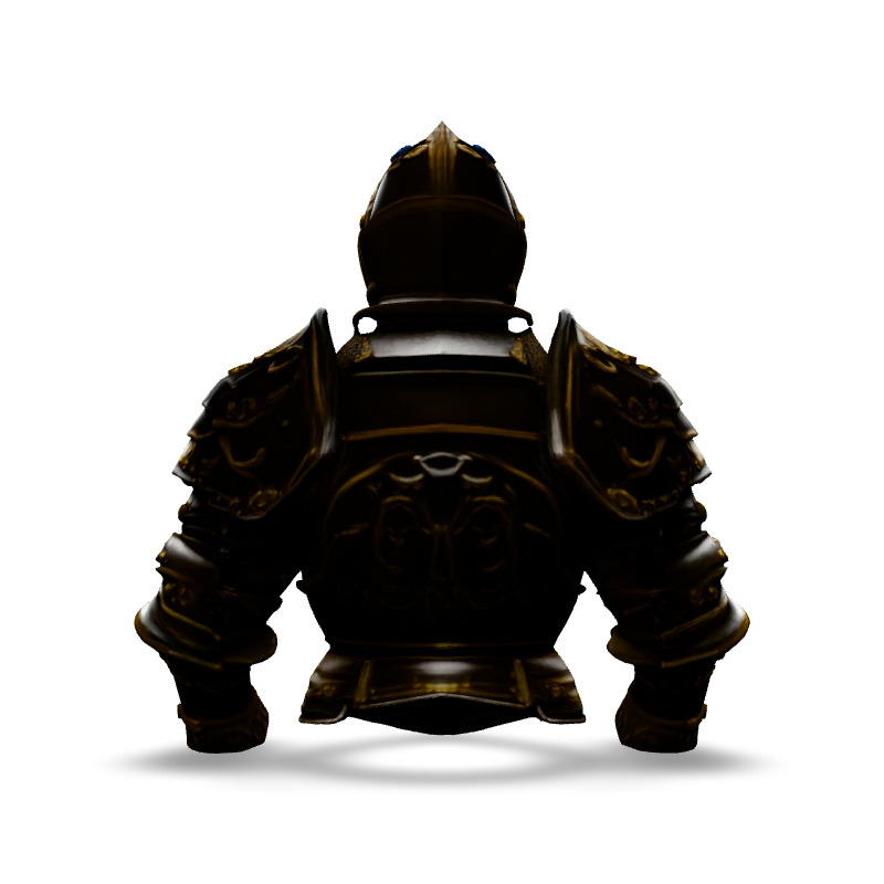 Ornate Knight Armor GameReady 3D Model Low-poly 3D model_6