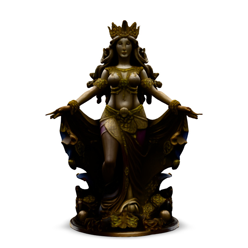 Golden Goddess Statue 3D Model Low-poly 3D model_3