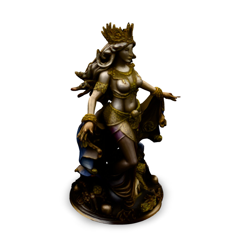 Golden Goddess Statue 3D Model Low-poly 3D model_2