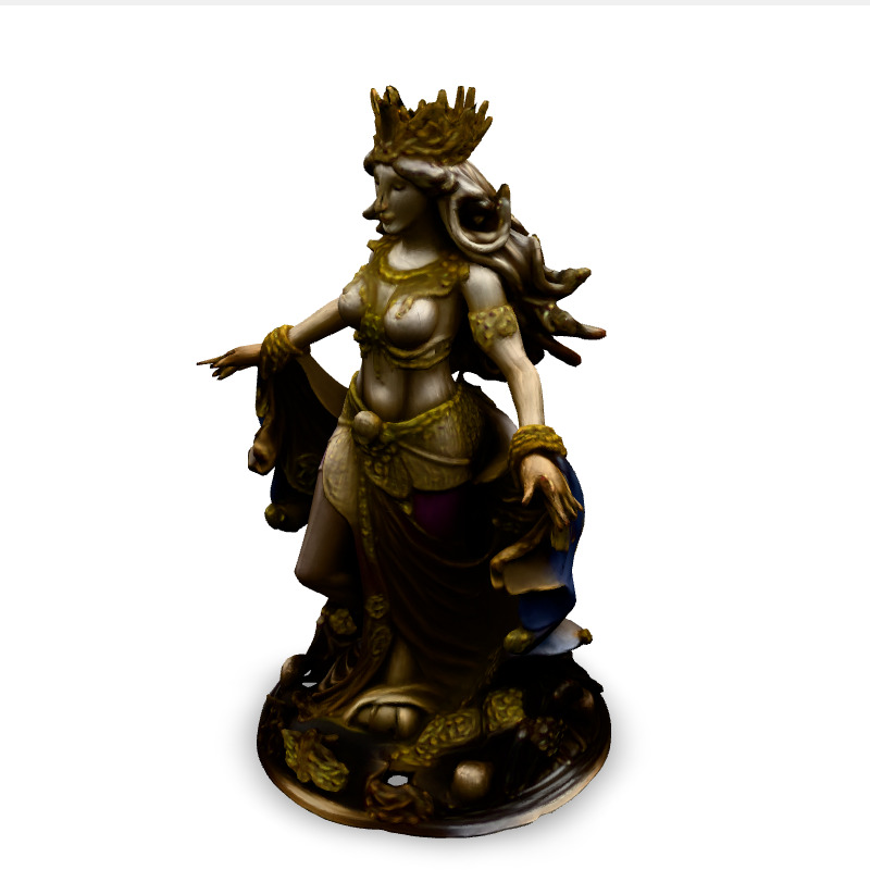 Golden Goddess Statue 3D Model Low-poly 3D model_1
