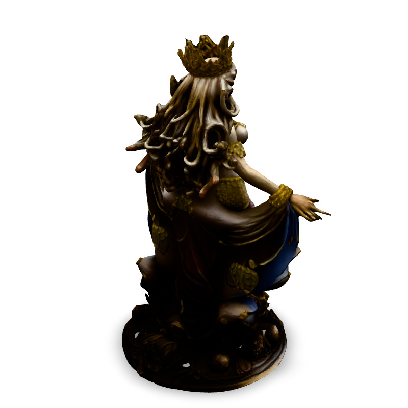 Golden Goddess Statue 3D Model Low-poly 3D model_5