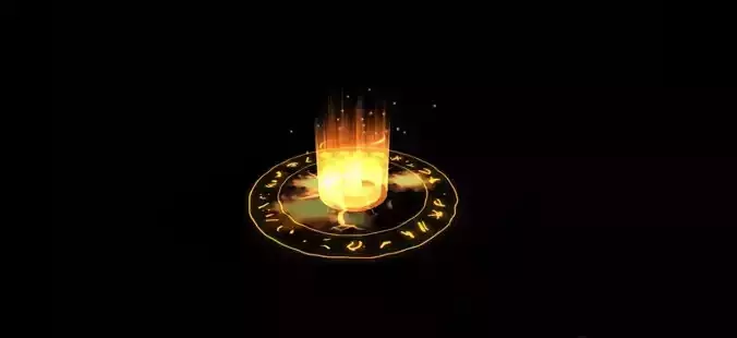 Fire Grounds Spell Cast Low-poly 3D model
