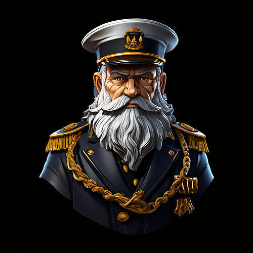 Admiral Bust 3D Printable  Game Ready Low-poly 3D model