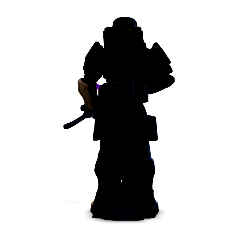 SciFi Futuristic Soldier with Rifle Low-poly 3D model_6