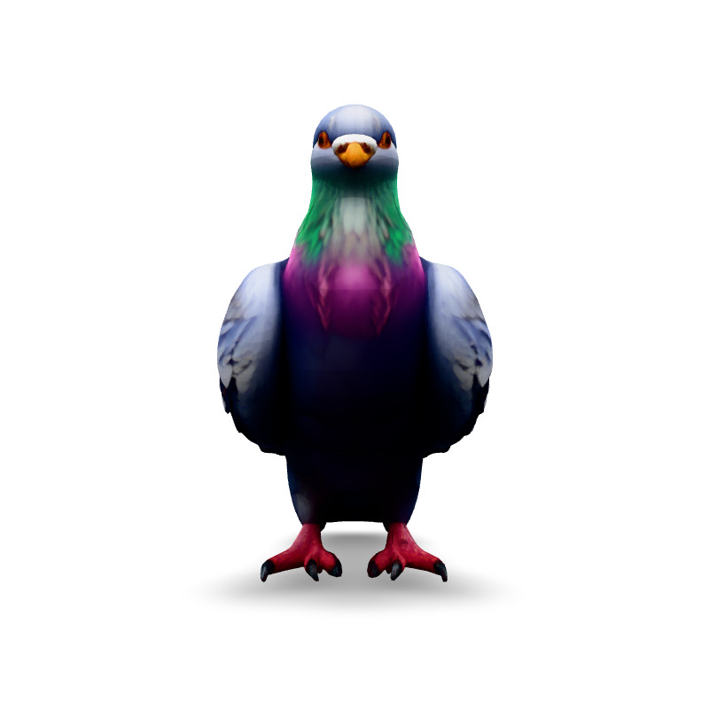 Realistic Animated Pigeon 3D Model Low-poly 3D model_3