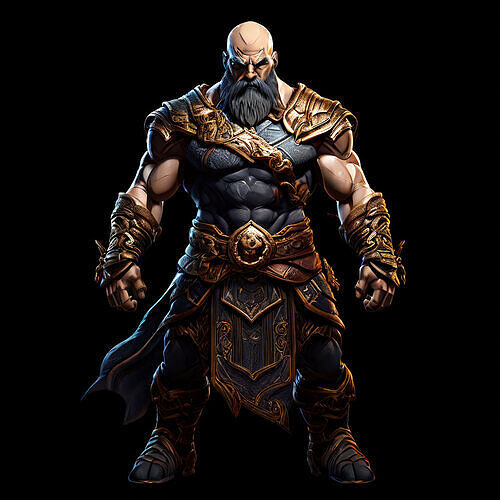 Realistic Kratos God of War 3D Model Low-poly 3D model