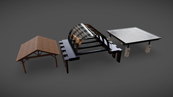 Overhang Entry 01-02-03 Low-poly 3D model