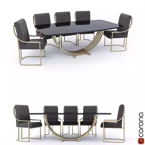0019 Table Chair 3D model