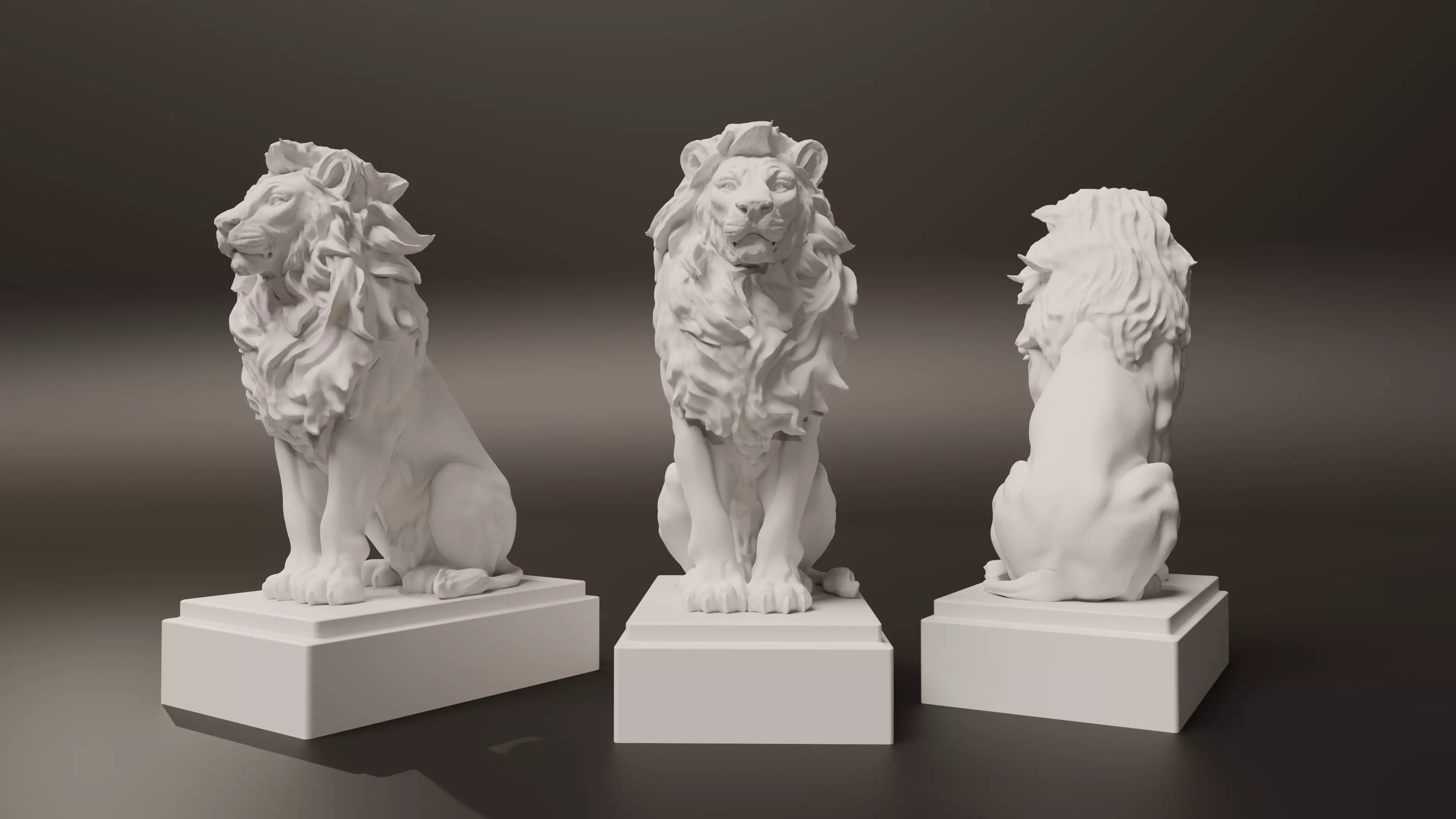 Lion Sculpture 3D print model