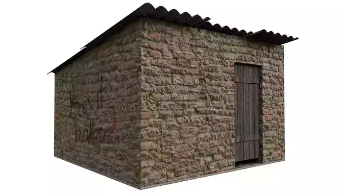 Low Poly Garden Storage Shed  Low-poly 3D model