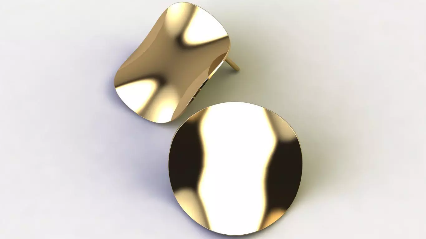 Curved Disc Earrings Free 3D print model