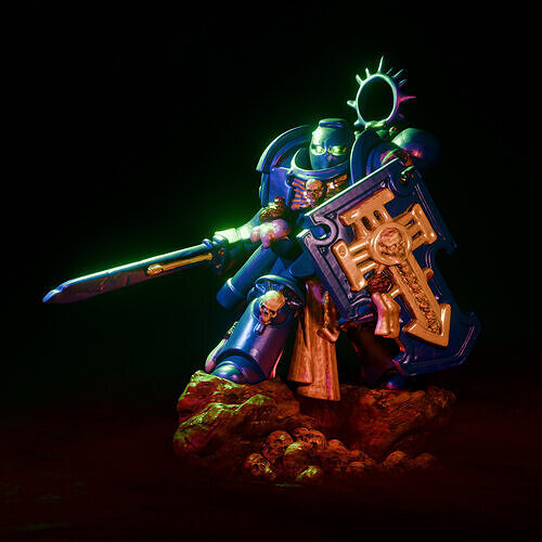 Warhammer 40k SPACE MARINE FIGURINE 3D print model