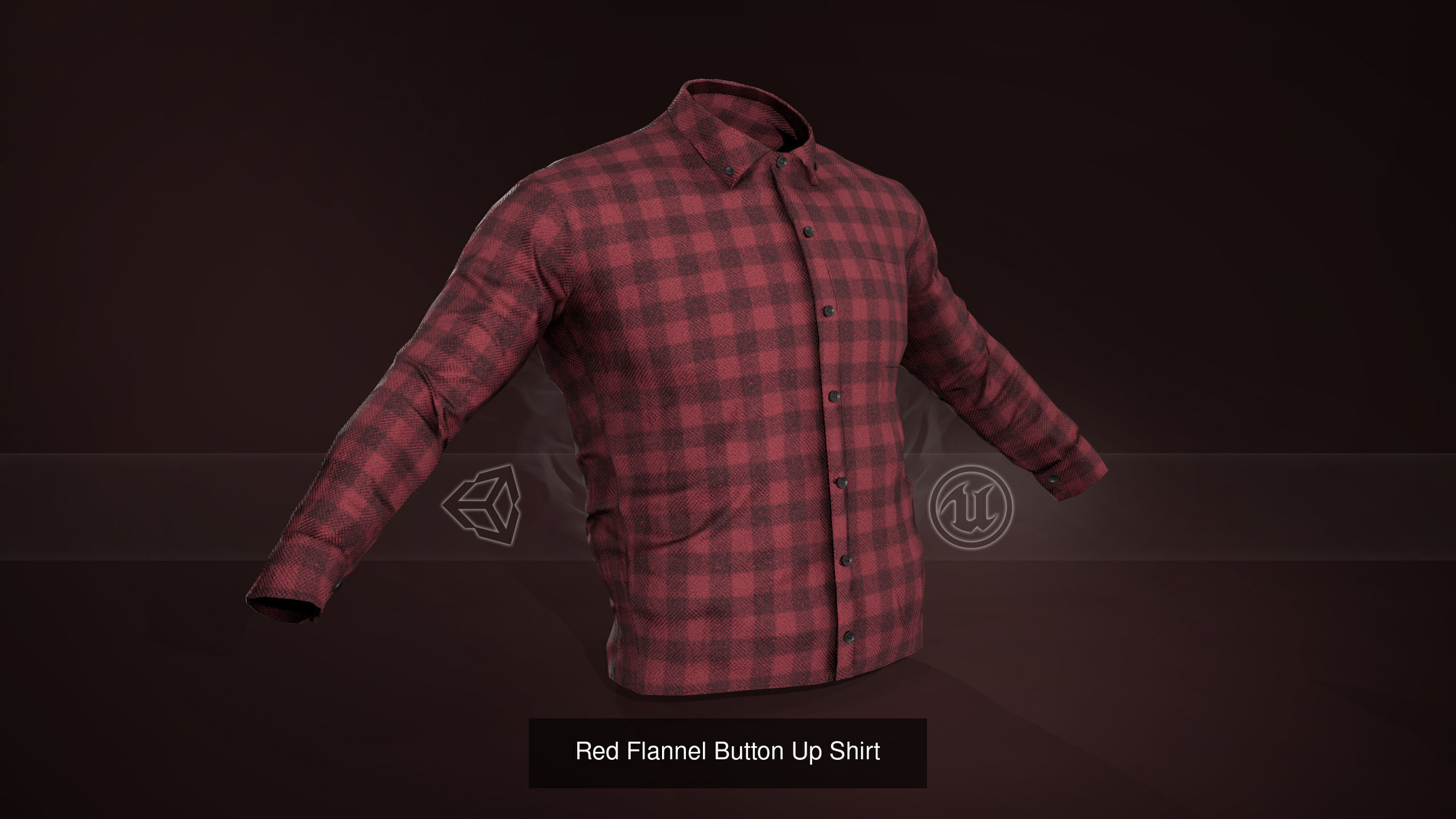 5 Flannel Button Up Shirt 3D Model Collection_3