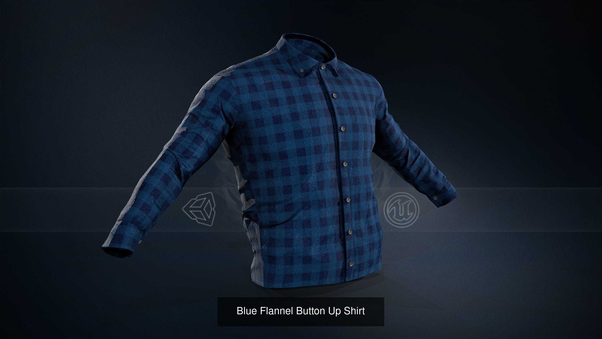 5 Flannel Button Up Shirt 3D Model Collection_5