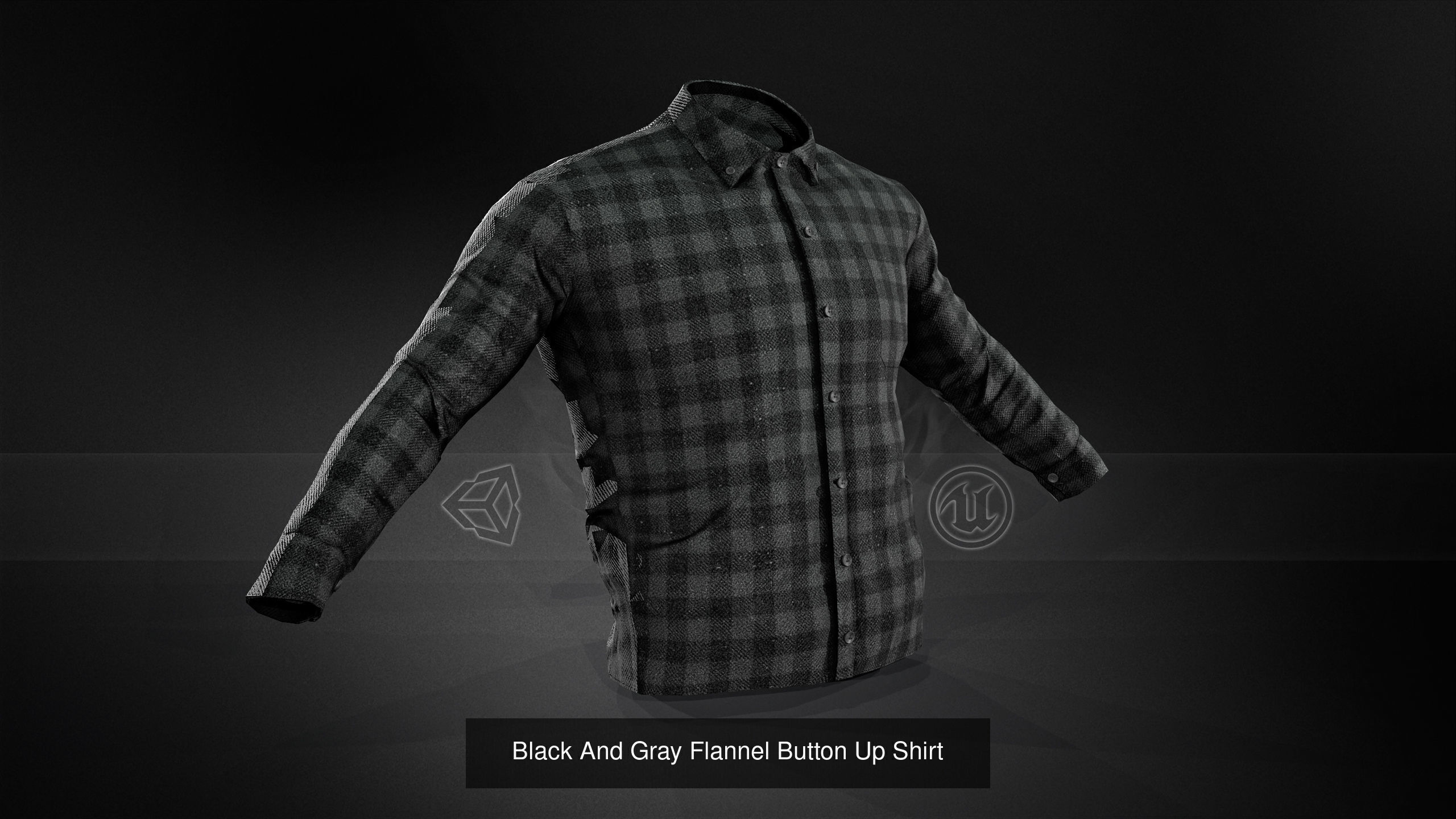 5 Flannel Button Up Shirt 3D Model Collection_9