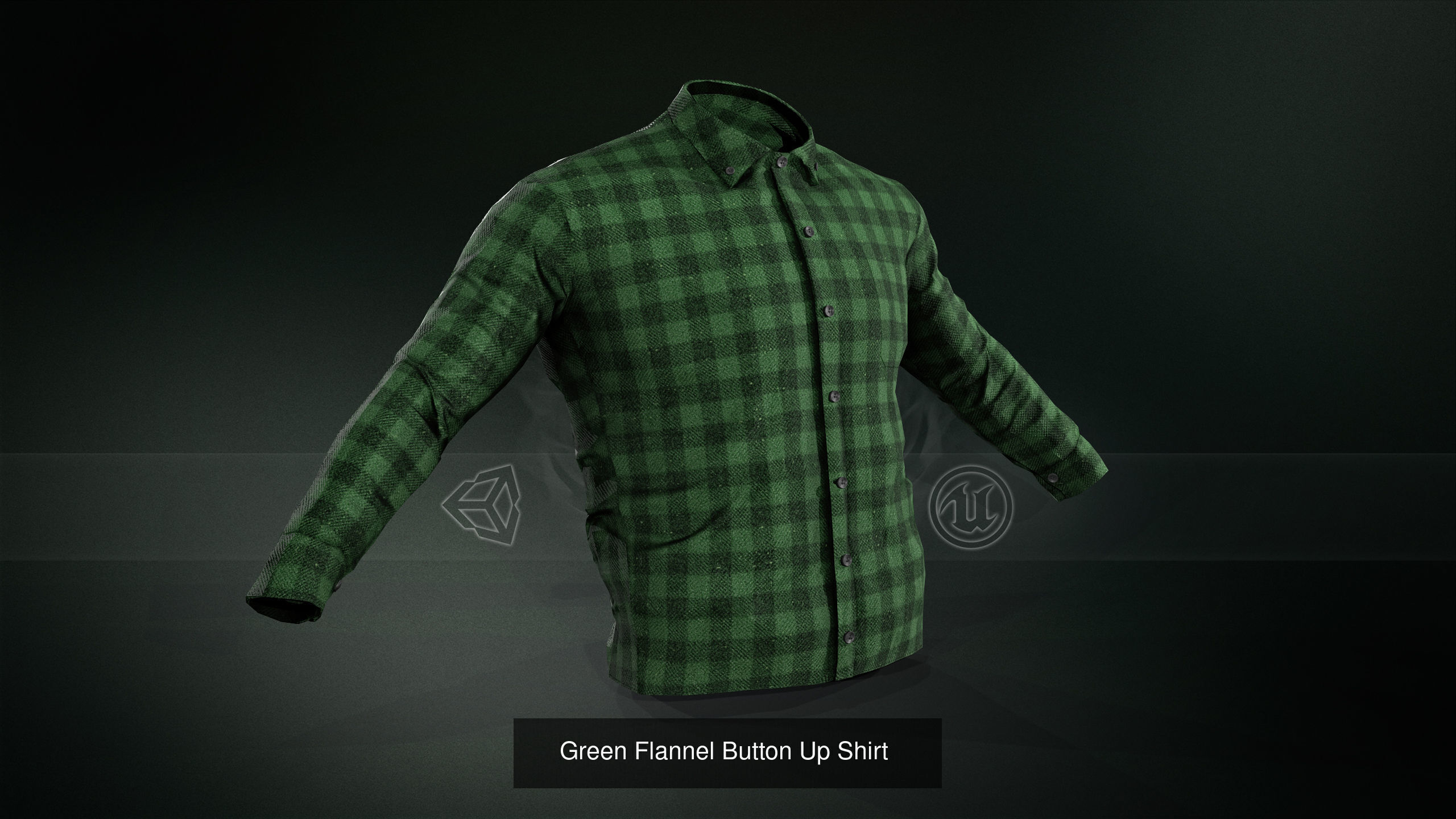 5 Flannel Button Up Shirt 3D Model Collection_11
