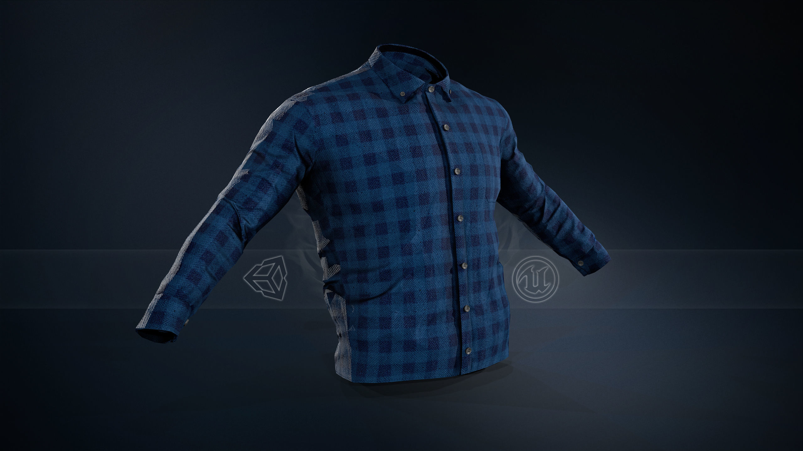 5 Flannel Button Up Shirt 3D Model Collection_4