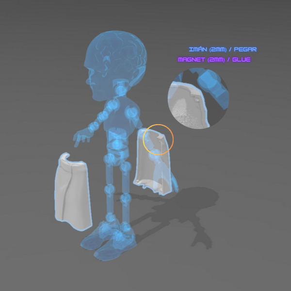 Articulated Figure - Red Hot Chili Peppers - Flea 3D print model_2