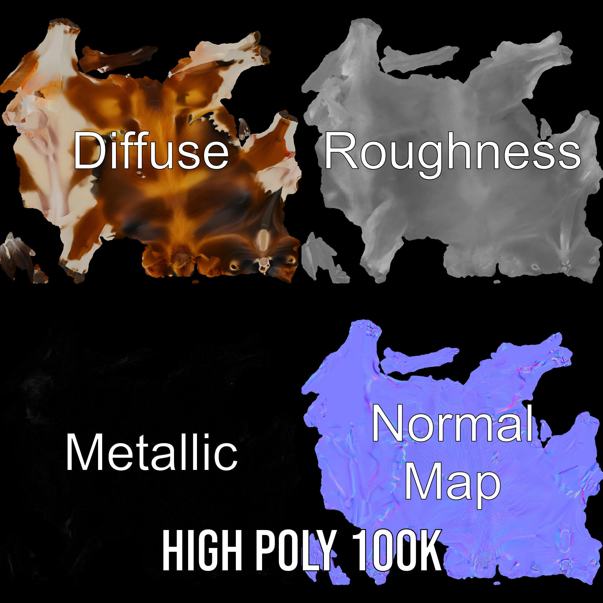 Realistic Cow Model Pack for Animation and Simulation Low-poly 3D model_3